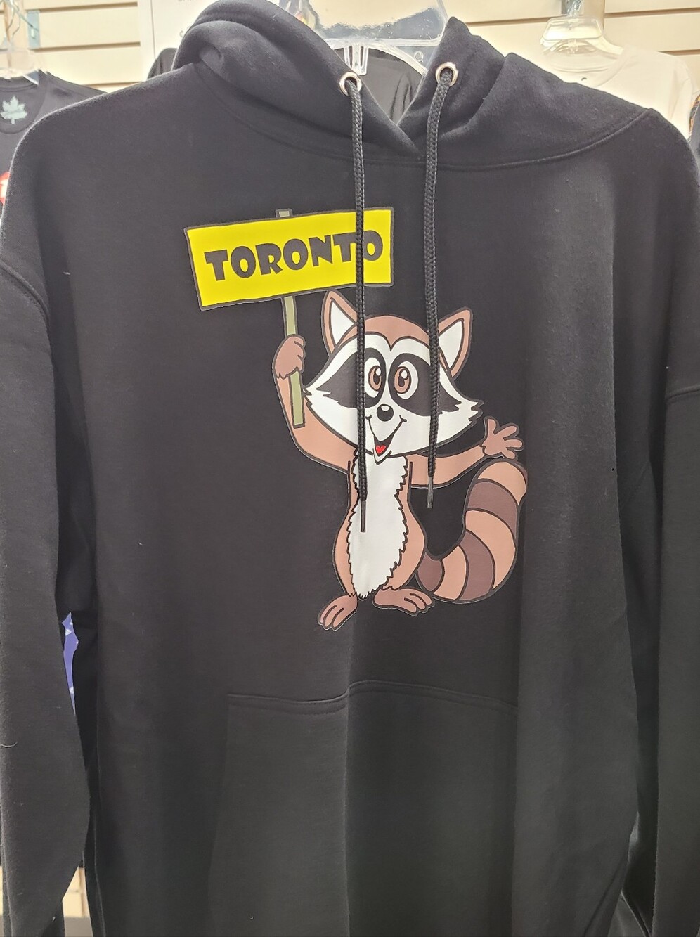 Toronto Raccoon Graphic Hoodie - Black Large On Authentic Tshirt Company Hoodie